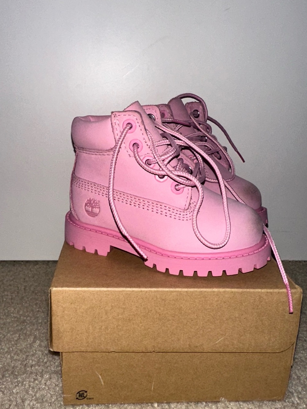 Timberland Pink Kids Lace-Up Ankle Boots